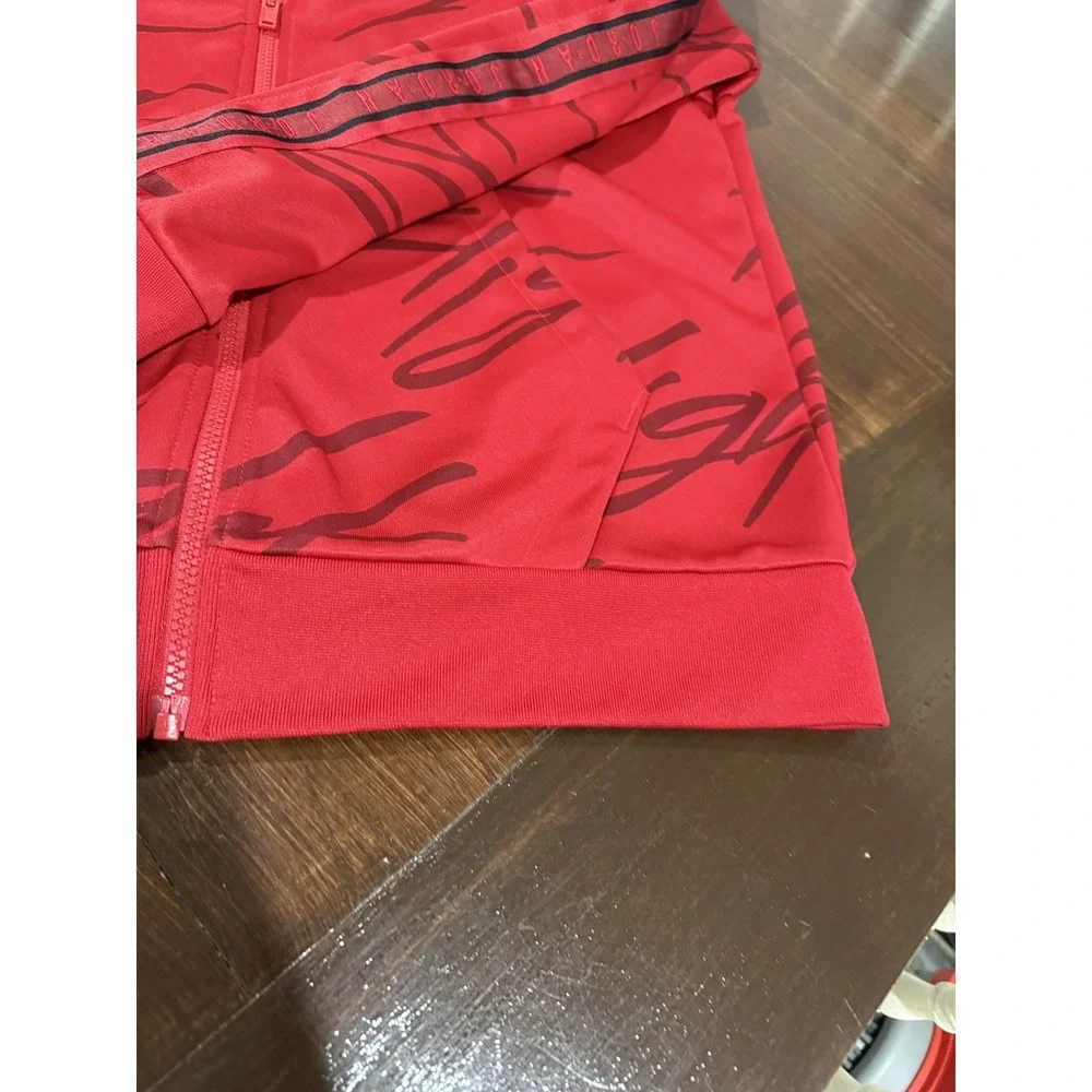 Jordan Flight Track Jacket Mens M Red Full Zip Jumpman Script
